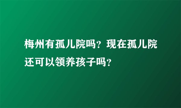 梅州有孤儿院吗？现在孤儿院还可以领养孩子吗？