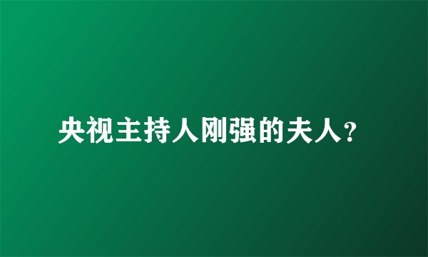 央视主持人刚强的夫人？