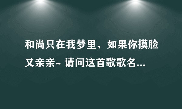 和尚只在我梦里,如果你摸脸又亲亲~ 请问这首歌歌名叫什么?