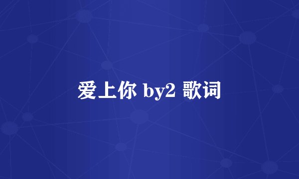 爱上你 by2 歌词