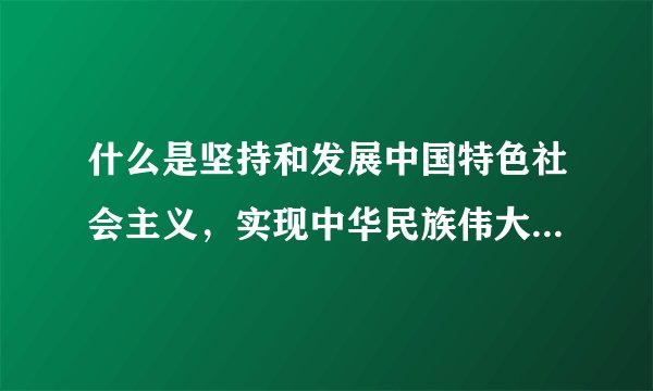 什么是坚持和发展中国特色社会主义，实现中华民族伟大复兴中国梦的两大基石