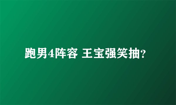 跑男4阵容 王宝强笑抽？