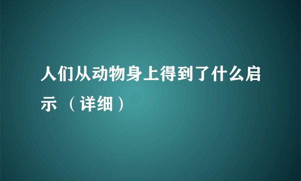 人们从动物身上得到了什么启示 （详细）
