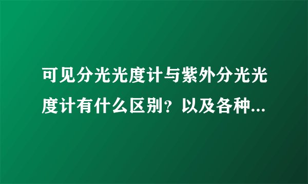 可见分光光度计与紫外分光光度计有什么区别?以及各种部件的区别?