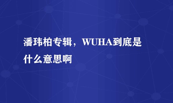 潘玮柏专辑，WUHA到底是什么意思啊