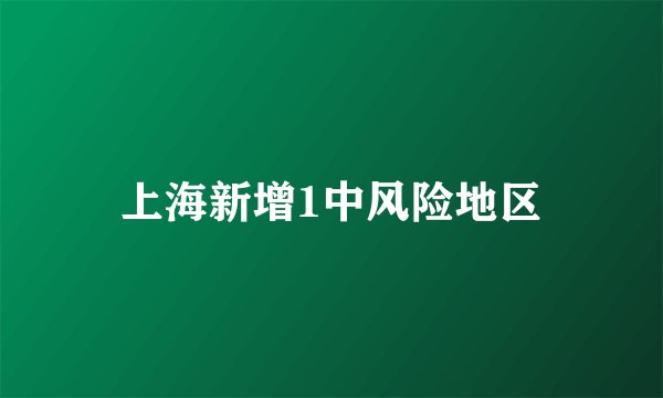 上海新增1中风险地区