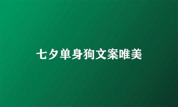 七夕单身狗文案唯美
