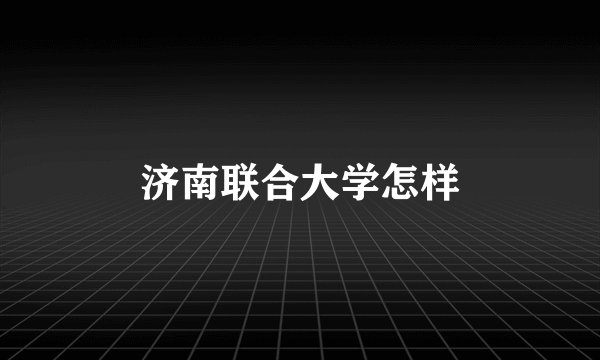 济南联合大学怎样