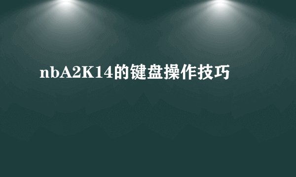 nbA2K14的键盘操作技巧