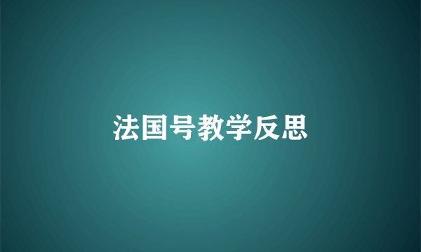法国号教学反思