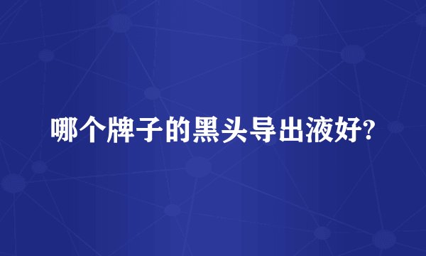 哪个牌子的黑头导出液好?