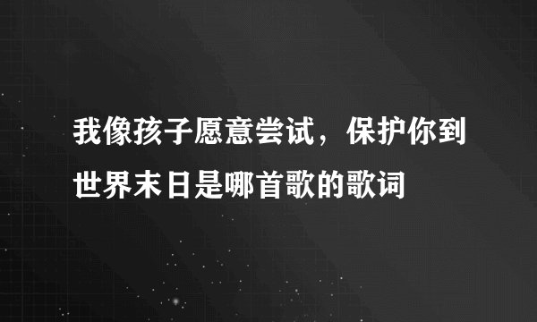 我像孩子愿意尝试，保护你到世界末日是哪首歌的歌词