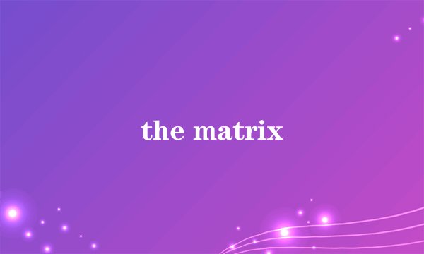 the matrix