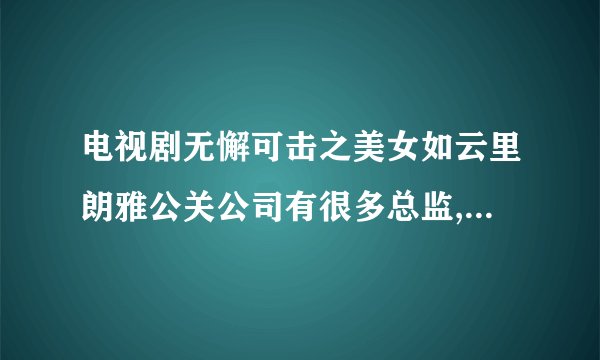 电视剧无懈可击之美女如云里朗雅公关公司有很多总监,分别是哪些总监