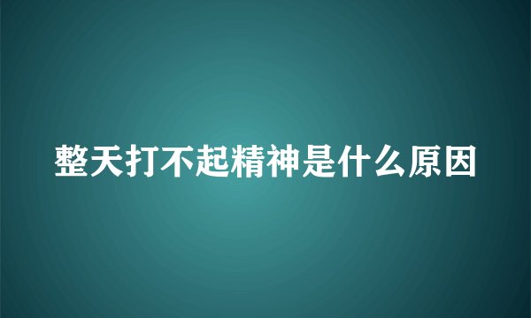 整天打不起精神是什么原因