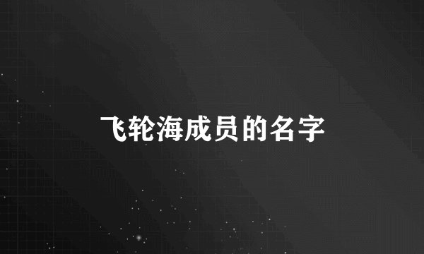 飞轮海成员的名字