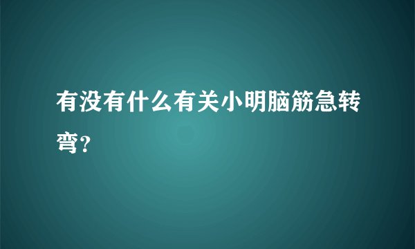 有没有什么有关小明脑筋急转弯?