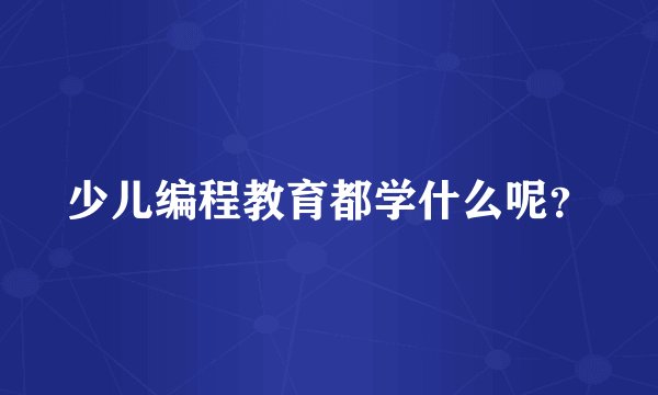 少儿编程教育都学什么呢？