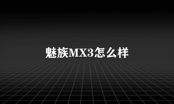 魅族MX3怎么样