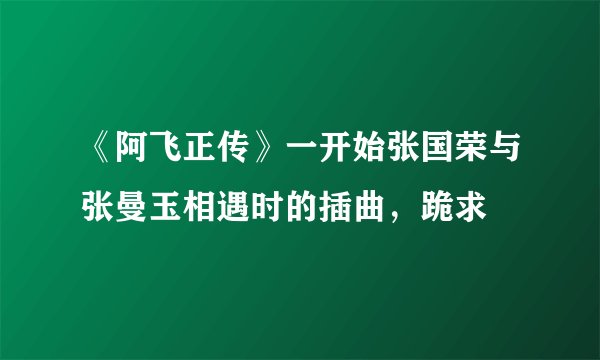 《阿飞正传》一开始张国荣与张曼玉相遇时的插曲，跪求
