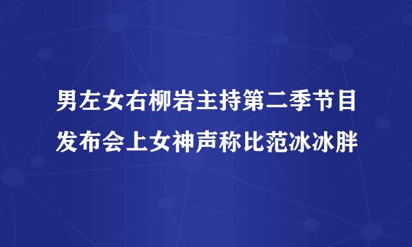 男左女右柳岩主持第二季节目发布会上女神声称比范冰冰胖