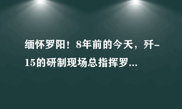 缅怀罗阳！8年前的今天，歼-15的研制现场总指挥罗阳因公殉职