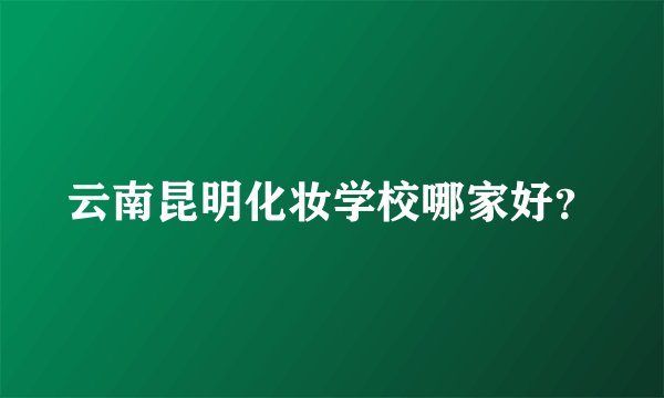 云南昆明化妆学校哪家好？