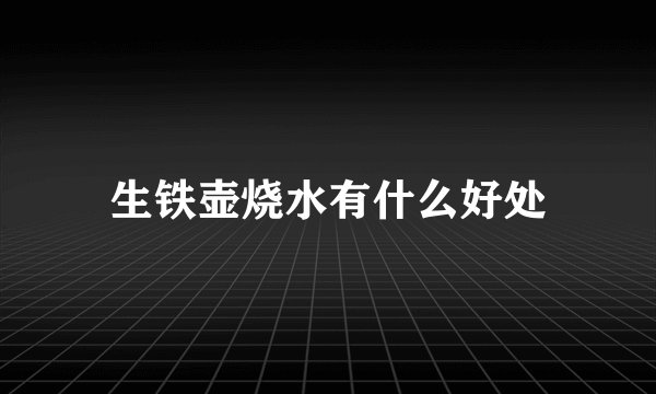 生铁壶烧水有什么好处