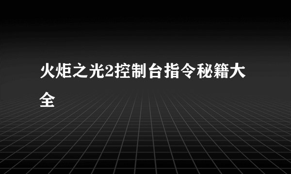 火炬之光2控制台指令秘籍大全