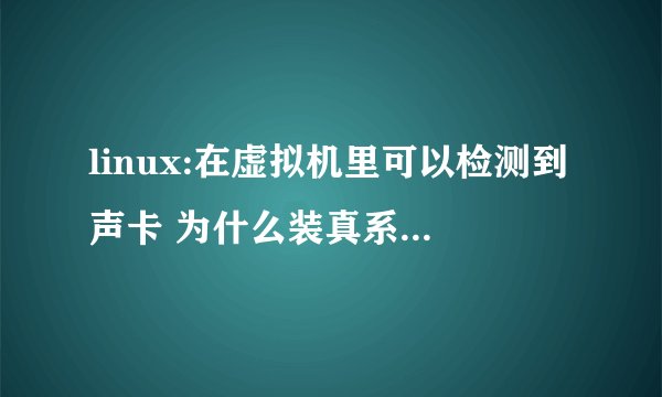 linux:在虚拟机里可以检测到声卡 为什么装真系统却不行?