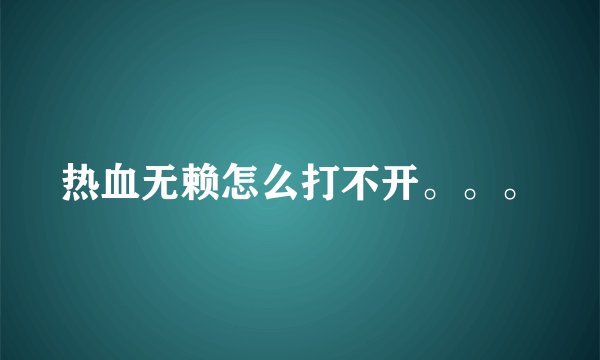 热血无赖怎么打不开。。。
