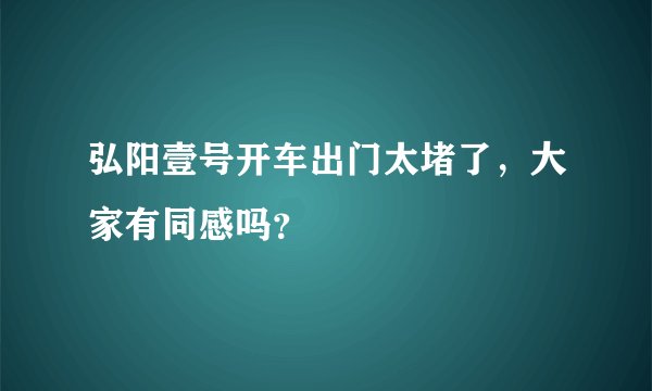 弘阳壹号开车出门太堵了，大家有同感吗？
