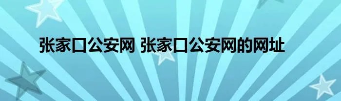 张家口公安网 张家口公安网的网址