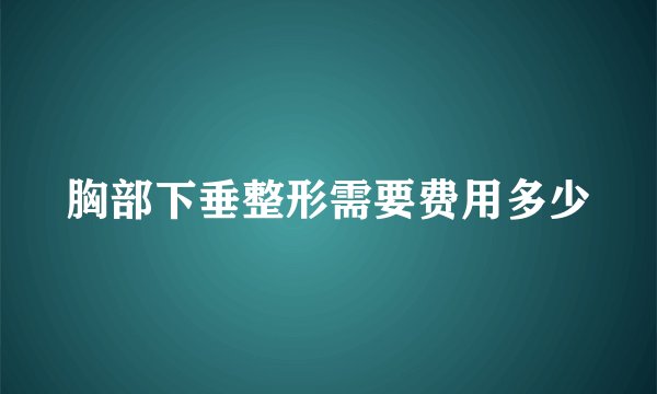胸部下垂整形需要费用多少