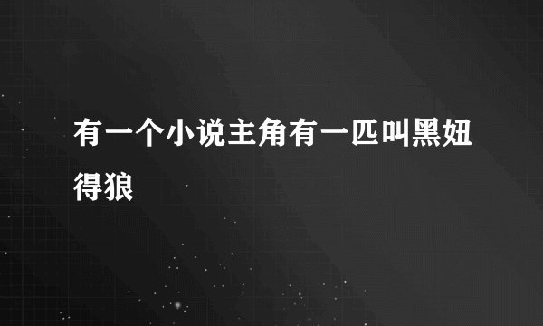 有一个小说主角有一匹叫黑妞得狼