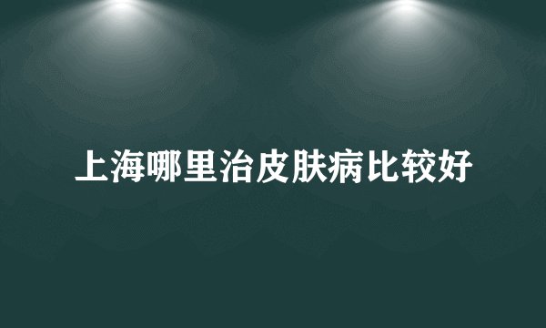 上海哪里治皮肤病比较好