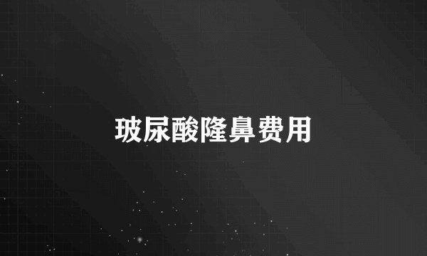 玻尿酸隆鼻费用