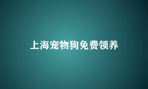 上海宠物狗免费领养
