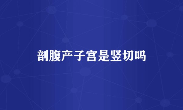 剖腹产子宫是竖切吗