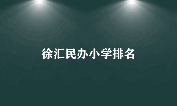 徐汇民办小学排名