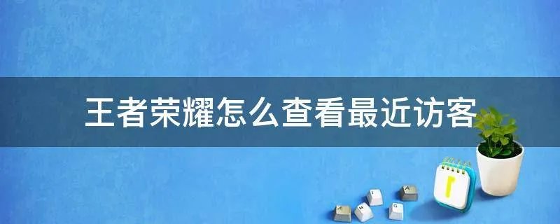 王者荣耀怎么查看最近访客