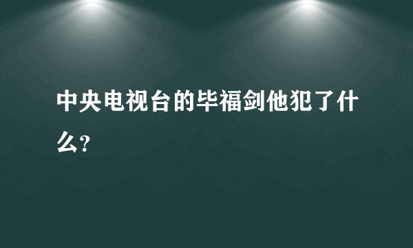 中央电视台的毕福剑他犯了什么？