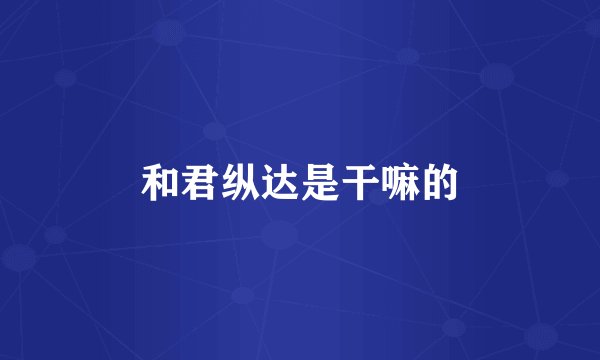 和君纵达是干嘛的