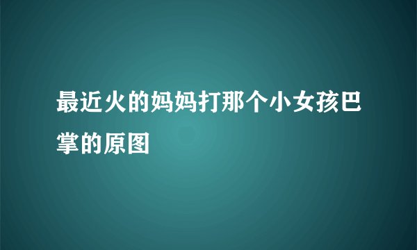 最近火的妈妈打那个小女孩巴掌的原图