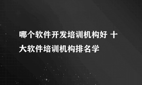 哪个软件开发培训机构好 十大软件培训机构排名学