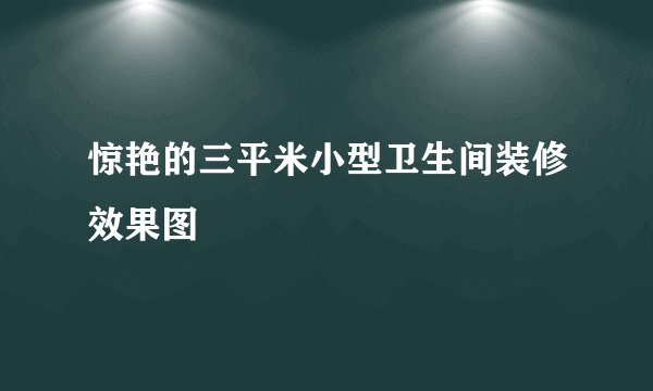 惊艳的三平米小型卫生间装修效果图