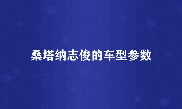 桑塔纳志俊的车型参数