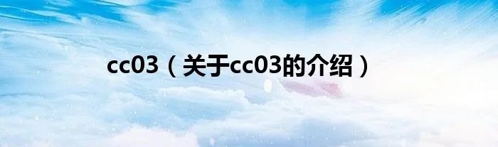 cc03(关于cc03的介绍)