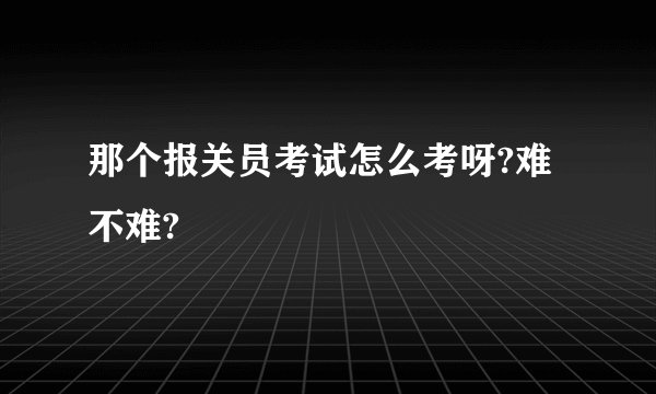那个报关员考试怎么考呀?难不难?