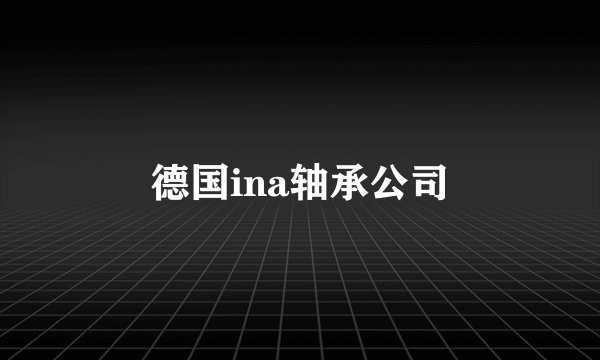 德国ina轴承公司